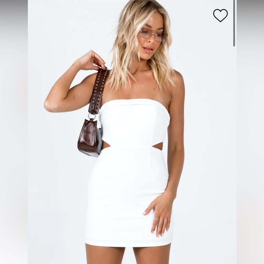 Alaska Strapless Mini Dress in White by Princess Polly